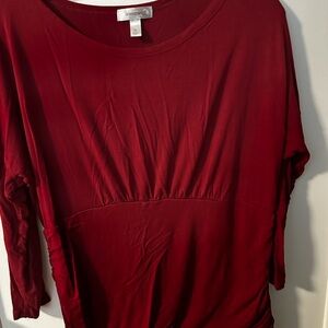 dressbarn Deep Wine Scoop Neck Top